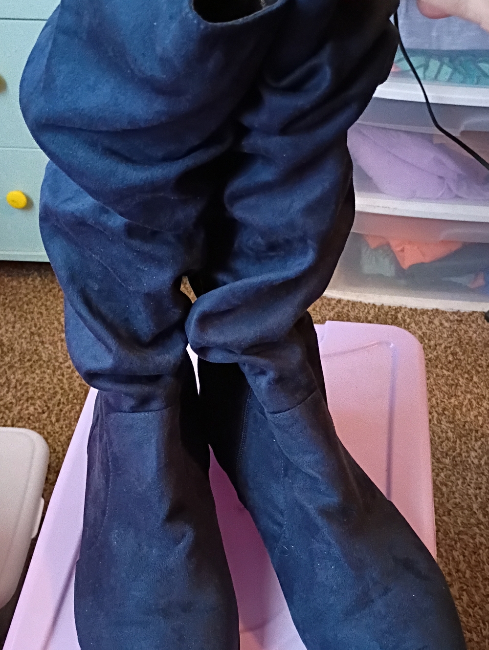Women's Navy Blue Boots- Classic Pull-On Style